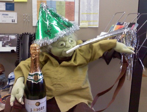 Star Wars, Yoda, New Years, Champagne
